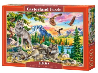 Castorland Puzzle 1000-elementów Wolf Family and Eagles