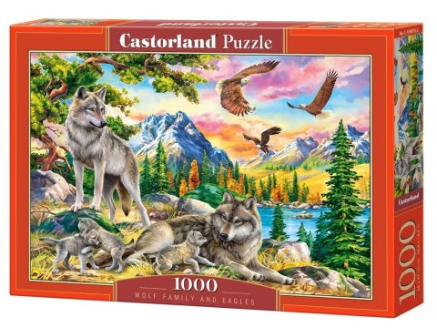 Castorland Puzzle 1000-elementów Wolf Family and Eagles