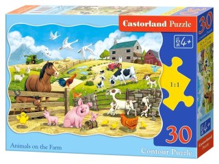Castorland Puzzle 30-elementów Animals on the Farm