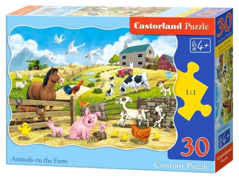 Castorland Puzzle 30-elementów Animals on the Farm