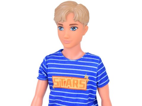 JOKOMISIADA Anlily Lalka stylowy chłopak Paulo w spodenkach i koszulce w paski ZA5416