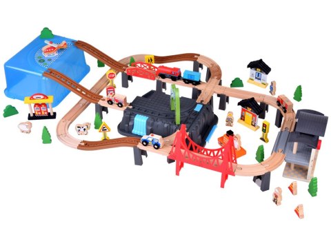 JOKOMISIADA Drewniana Kolejka Klocki zbuduj Miasto Pociąg lokomotywa 100 elem ZA5380