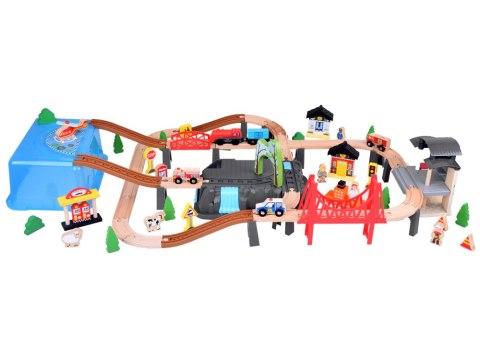 JOKOMISIADA Drewniana Kolejka Klocki zbuduj Miasto Pociąg lokomotywa 100 elem ZA5380