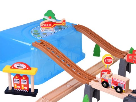 JOKOMISIADA Drewniana Kolejka Klocki zbuduj Miasto Pociąg lokomotywa 100 elem ZA5380