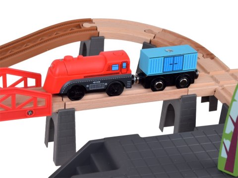 JOKOMISIADA Drewniana Kolejka Klocki zbuduj Miasto Pociąg lokomotywa 100 elem ZA5380