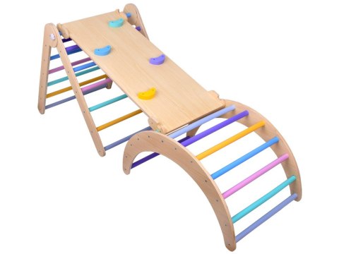 JOKOMISIADA Drewniany Domowy Plac Zabaw Zestaw Wspinaczkowy dla dzieci 3w1 ZA5389