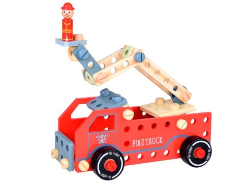 JOKOMISIADA Drewniany Zestaw konstrukcyjny Klocki zbuduj Auto Wieże 129 ele ZA5381