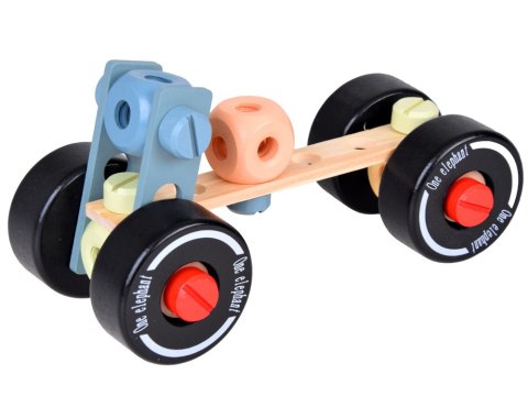 JOKOMISIADA Drewniany Zestaw konstrukcyjny Klocki zbuduj Auto Wieże 129 ele ZA5381