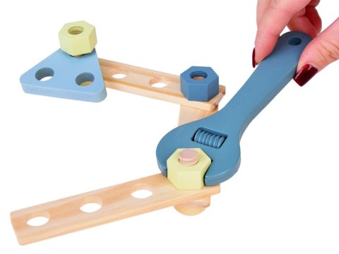 JOKOMISIADA Drewniany Zestaw konstrukcyjny Klocki zbuduj Auto Wieże 129 ele ZA5381