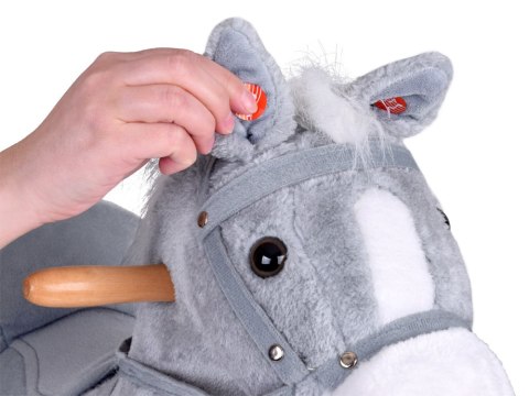 JOKOMISIADA Duży konik Szary Koń na biegunach rży + ruchomy ogon i pysk ZA5441