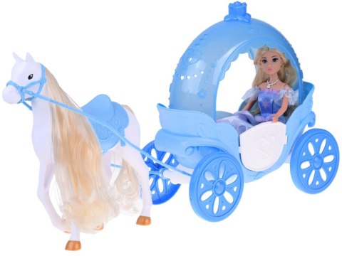 JOKOMISIADA Lalka księżniczka w balowej sukni z białym koniem i karocą kareta ZA5419