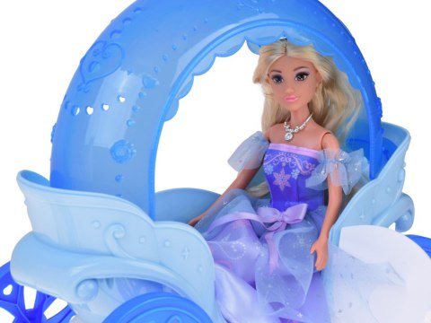 JOKOMISIADA Lalka księżniczka w balowej sukni z białym koniem i karocą kareta ZA5419