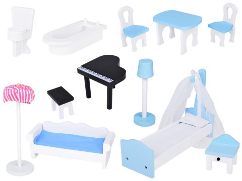 JOKOMISIADA Piękny Piętrowy Duży Drewniany Domek dla Lalek z Meblami ZA5458