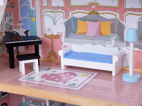 JOKOMISIADA Piękny Piętrowy Duży Drewniany Domek dla Lalek z Meblami ZA5458