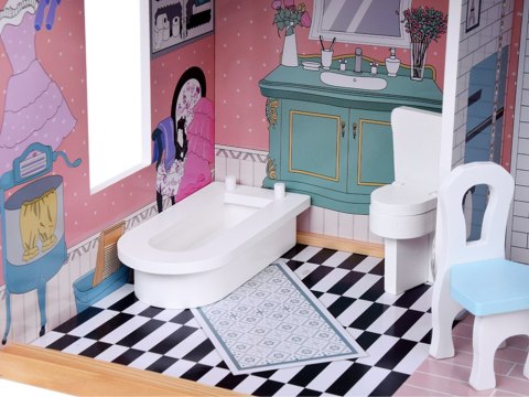 JOKOMISIADA Piękny Piętrowy Duży Drewniany Domek dla Lalek z Meblami ZA5458