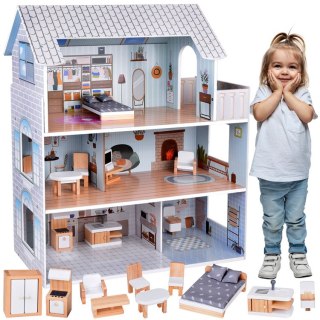 JOKOMISIADA Uroczy domek z meblami Stylowa Drewniana Willa dla Lalek ZA5368