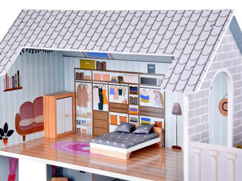 JOKOMISIADA Uroczy domek z meblami Stylowa Drewniana Willa dla Lalek ZA5368