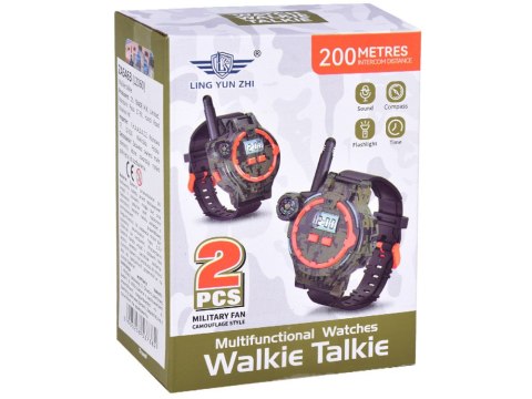 JOKOMISIADA Walkie talkie 2 Zegarki wielofunkcyjne Zasięg 200m Kompas ZA5463