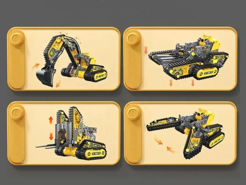 JOKOMISIADA Zestaw 4w1 do składania Maszyny budowlane Zdalnie sterowane 176-ele RC0694