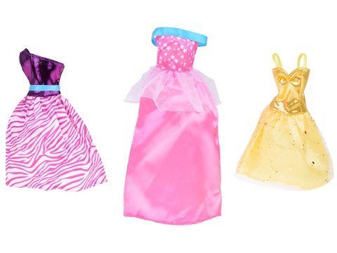 JOKOMISIADA Zestaw Modne ubranka dla lalek Sukienki + biżuteria + akcesoria ZA5413