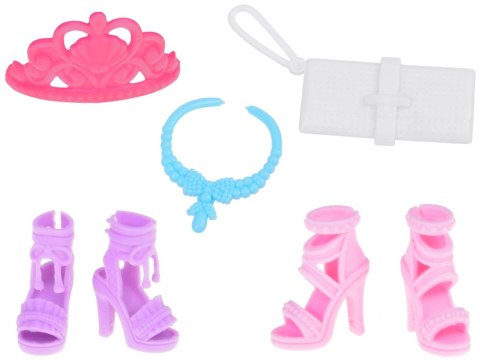 JOKOMISIADA Zestaw Modne ubranka dla lalek Sukienki + biżuteria + akcesoria ZA5413