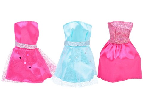 Producent niezdefiniowany Bogaty zestaw Sukienki Buty Torebki Błyszczące dodatki dla lalki ZA5417