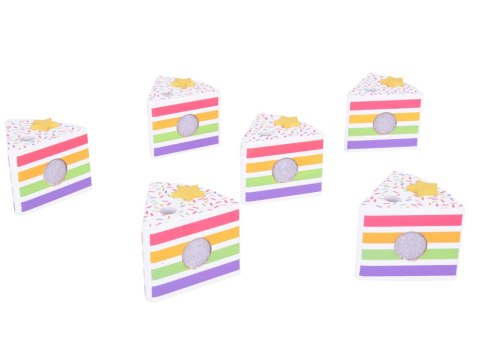 Producent niezdefiniowany Drewniany Kolorowy Tort urodzinowy do krojenia Zabawa w Urodziny ZA5386