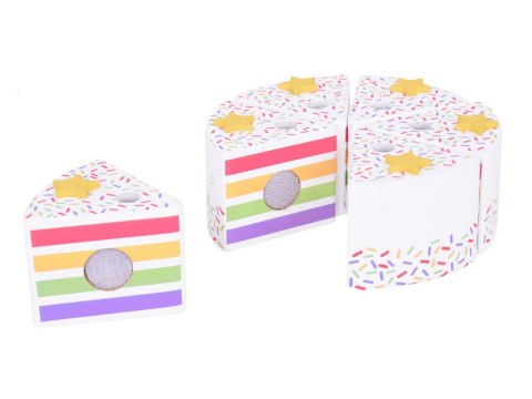 Producent niezdefiniowany Drewniany Kolorowy Tort urodzinowy do krojenia Zabawa w Urodziny ZA5386