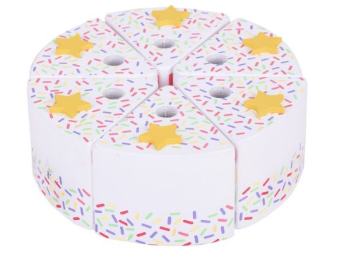 Producent niezdefiniowany Drewniany Kolorowy Tort urodzinowy do krojenia Zabawa w Urodziny ZA5386