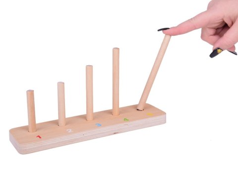 Producent niezdefiniowany Kolorowa Piramidka Drewniana Klocki Zwierzątka Edukacyjne ZA5369