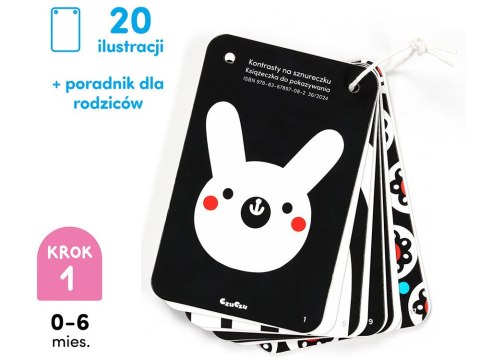 CzuCzu CzuCzu Kontrasty na sznureczku książeczka 20 ilustracji 0m+ 3m+ ZA5549