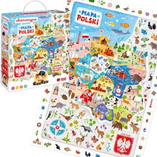 CzuCzu CzuCzu Obserwacyjne puzzle Mapa Polski 100 elementów 5+ plakat ZA5561