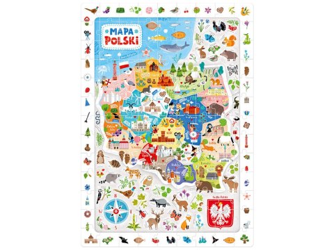CzuCzu CzuCzu Obserwacyjne puzzle Mapa Polski 100 elementów 5+ plakat ZA5561