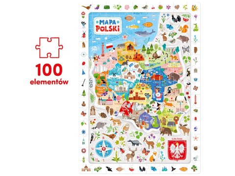 CzuCzu CzuCzu Obserwacyjne puzzle Mapa Polski 100 elementów 5+ plakat ZA5561