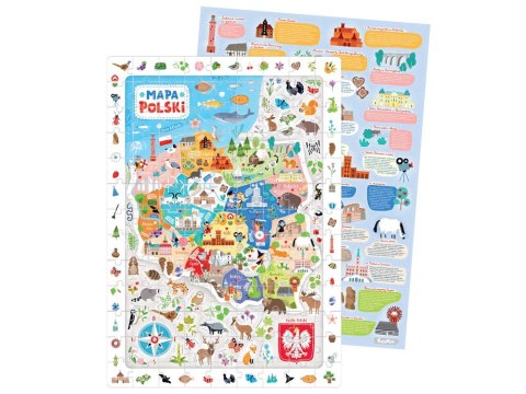 CzuCzu CzuCzu Obserwacyjne puzzle Mapa Polski 100 elementów 5+ plakat ZA5561