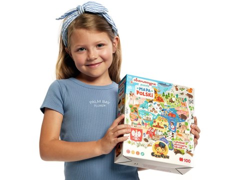 CzuCzu CzuCzu Obserwacyjne puzzle Mapa Polski 100 elementów 5+ plakat ZA5561