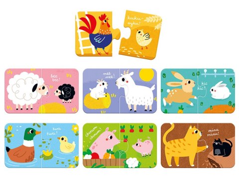 CzuCzu CzuCzu Zwierzątka z gospodarstwa Puzzle do pary 18m+ 7układanek ZA5553