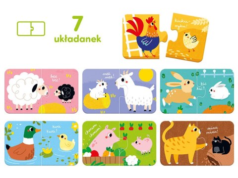 CzuCzu CzuCzu Zwierzątka z gospodarstwa Puzzle do pary 18m+ 7układanek ZA5553