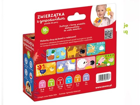 CzuCzu CzuCzu Zwierzątka z gospodarstwa Puzzle do pary 18m+ 7układanek ZA5553
