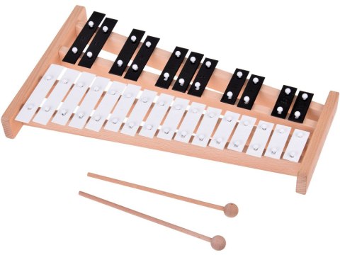 JOKOMISIADA Drewniane Cymbałki dzwonki chromatyczne 27 tonów + pałeczki IN0179