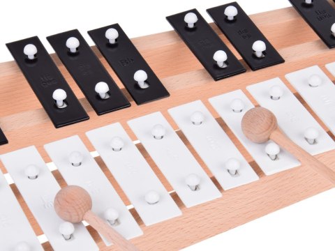 JOKOMISIADA Drewniane Cymbałki dzwonki chromatyczne 27 tonów + pałeczki IN0179