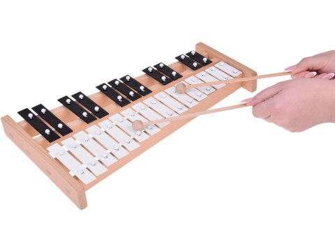 JOKOMISIADA Drewniane Cymbałki dzwonki chromatyczne 27 tonów + pałeczki IN0179