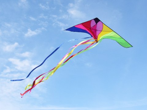 JOKOMISIADA Duży Lekki LATAWIEC z kolorowymi wstążkami 190x100cm ZA5571