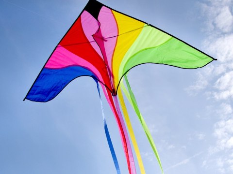 JOKOMISIADA Duży Lekki LATAWIEC z kolorowymi wstążkami 190x100cm ZA5571