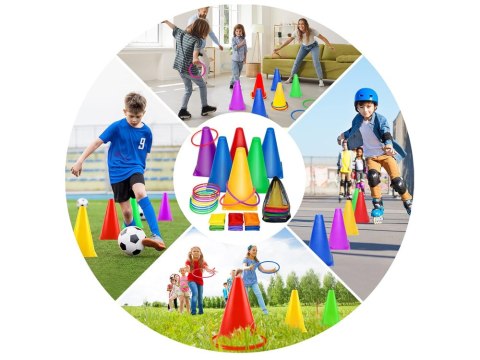 JOKOMISIADA Gra Zręcznościowa Ruchowa Pachołki Obręcze Woreczki dla Dzieci SP0823