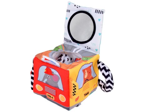 JOKOMISIADA Miękka Kostka Sensoryczna Pojazdy pudełko z chusteczkami montessori ZA5587