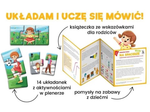 Kapitan Nauka Kapitan Nauka Pierwsze puzzle edukacyjne Na spacerze 14 układanek + książeczka KS1020