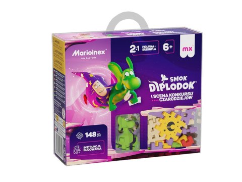 Marioinex Marioinex Smok Diplodok i Scena Mini wafle klocki 148el + figurka ZA5502