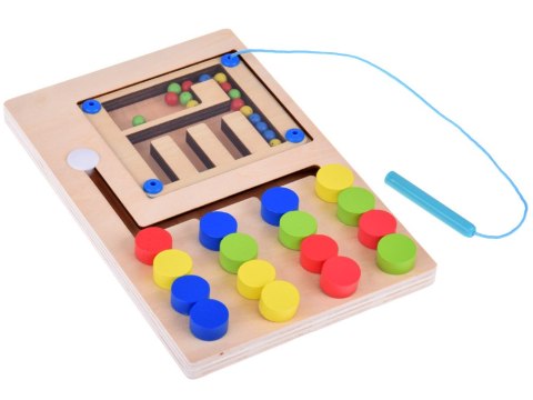 Producent niezdefiniowany Układanka edukacyjna z kulkami drewniana zabawka Montessori ZA5579