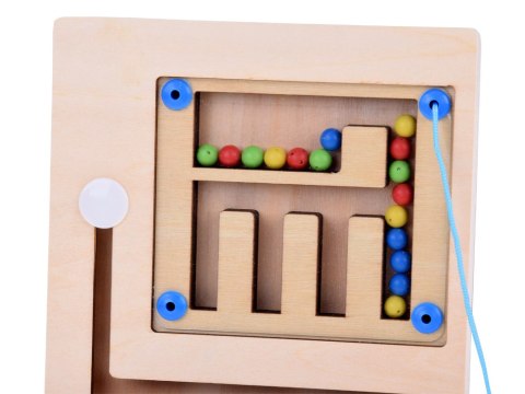 Producent niezdefiniowany Układanka edukacyjna z kulkami drewniana zabawka Montessori ZA5579